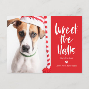 Cartão Postal De Festividades Cartão de Natal Colorido Editável Wreck The Halls