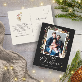 Cartão Postal De Festividades Cartão de Natal com Foto Botânica