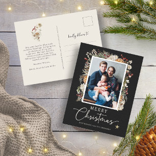 Cartão Postal De Festividades Cartão de Natal com Foto Botânica