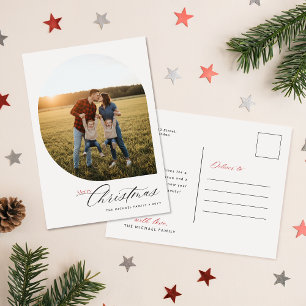 Cartão Postal De Festividades Cartão de Natal com Foto de Arco Elegante