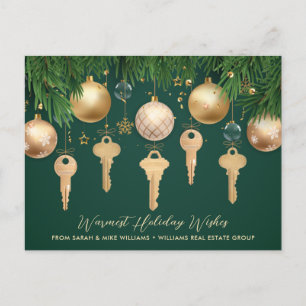 Cartão Postal De Festividades Cartão de Natal da Golden Keys Real Estate