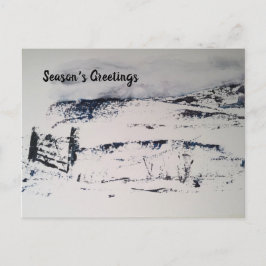 Cartão Postal De Festividades Cartão de Natal da Paisagem de Neve