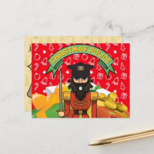 Cartão Postal De Festividades Cartão de Natal da Polícia   Quebra-Nozes Engraçad