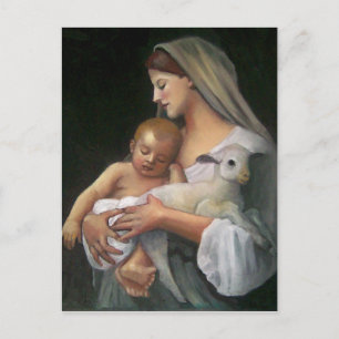 CARTÃO POSTAL DE FESTIVIDADES CARTÃO DE NATAL DE ARTE CLÁSSICA: MADONNA E CRIANÇ
