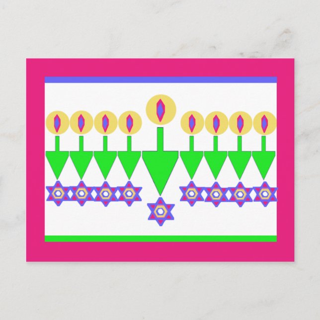 Cartão Postal De Festividades Cartão de Natal de cabeça para baixo de Hanukkah (Frente)