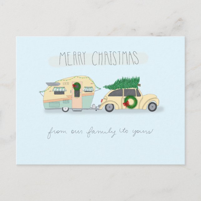 Cartão Postal De Festividades Cartão de Natal de Camper (Frente)
