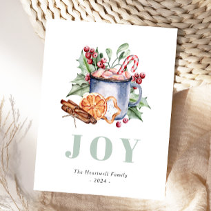 Cartão Postal De Festividades Cartão de Natal de Doces de Aquarela Natalino Fofo