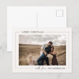 Cartão Postal De Festividades Cartão de Natal de Foto da Família Moderna