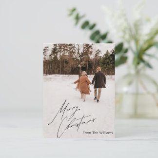 Cartão Postal De Festividades Cartão de Natal de Foto de Inverno Personalizável