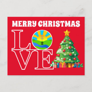 Cartão Postal De Festividades Cartão de Natal de Golf de Disco de Amor