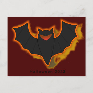 Cartão Postal De Festividades Cartão de Natal de Halloween de Morcego Assustador