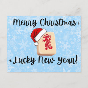 Cartão Postal De Festividades Cartão de Natal de Mahjong