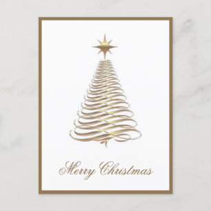 Cartão Postal De Festividades Cartão de Natal de Natal Dourado Elegante