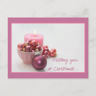 Cartão Postal De Festividades cartão de natal de ornamentos cor-de-rosa