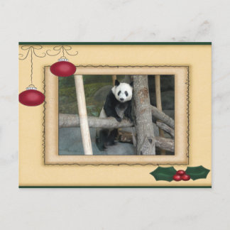 Cartão Postal De Festividades Cartão de Natal de Panda Bebê e Bebê