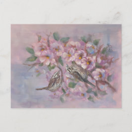 Cartão Postal De Festividades Cartão de Natal de Pardal Cantante