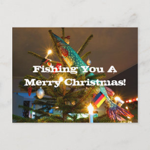 Cartão Postal De Festividades Cartão de Natal de pesca