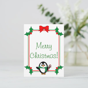 Cartão Postal De Festividades Cartão de Natal de Pinguim