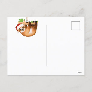 Cartão Postal De Festividades Cartão de Natal de Preguiça Feliz Natal