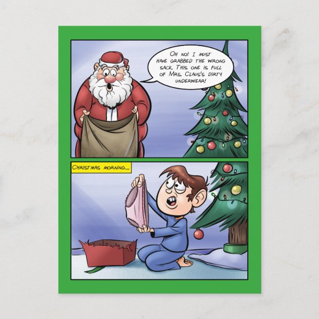 Cartão Postal De Festividades Cartão de Natal de Sack Errado (Frente)