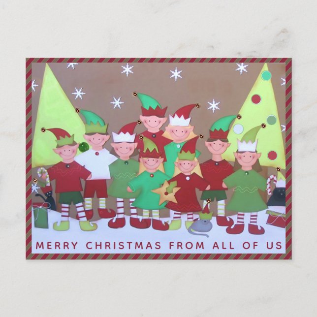 Cartão Postal De Festividades cartão de Natal de todos nós (Frente)