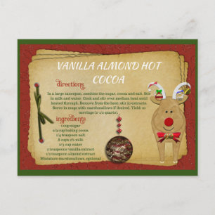 Cartão Postal De Festividades Cartão de Natal de Vanilla Almond Quente Cacau