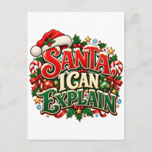 Cartão Postal De Festividades Cartão de Natal Divertido 'Posso Explicar, Papai N
