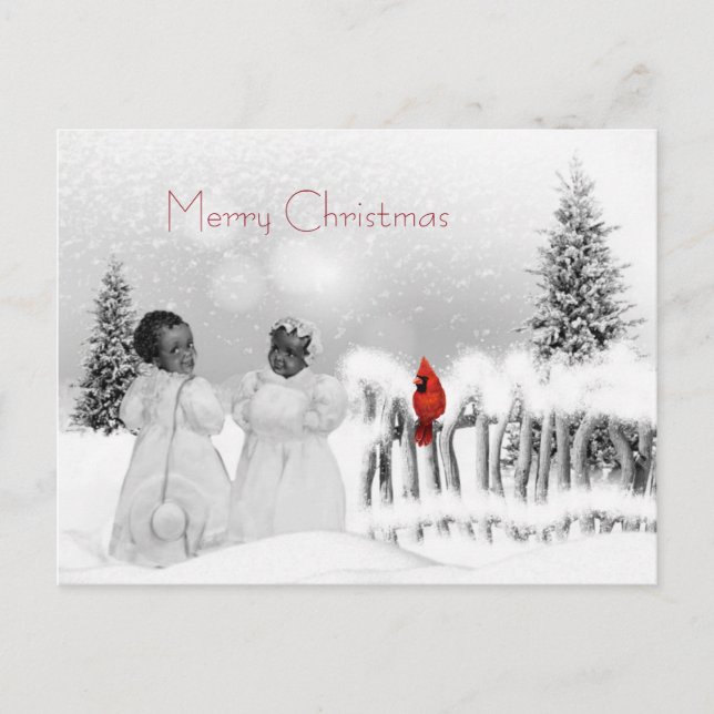 Cartão Postal De Festividades Cartão de Natal do afro-americano (Frente)