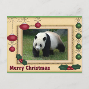 Cartão Postal De Festividades Cartão de Natal do urso de panda gigante & da