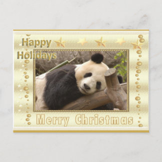 Cartão Postal De Festividades Cartão de Natal do urso de panda gigante & da