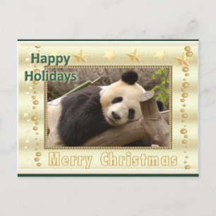 Cartão Postal De Festividades Cartão de Natal do urso de panda gigante & da