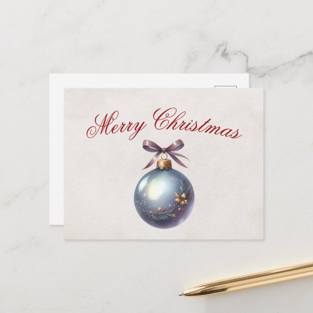 Cartão Postal De Festividades Cartão de Natal Elegante (Frente/Verso In Situ)