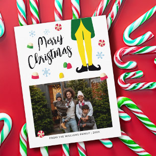 Cartão Postal De Festividades Cartão de Natal Elf com Foto