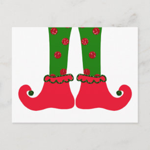 Cartão Postal De Festividades Cartão de Natal Elf Legs