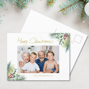 Cartão Postal De Festividades Cartão de Natal Família Foto Férias