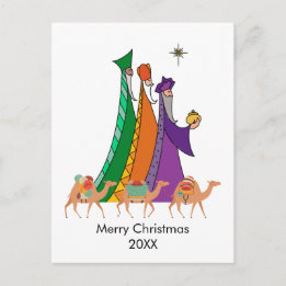 Cartão Postal De Festividades Cartão de Natal Feliz para a Estrela de Três Sabed