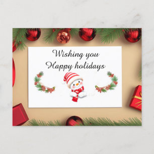 Cartão Postal De Festividades Cartão de Natal Festivo com Decorações
