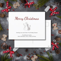 Cartão de Natal Festivo com Gatos Fofos