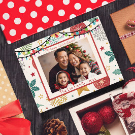 Cartão Postal De Festividades Cartão de Natal Festivo para a Família