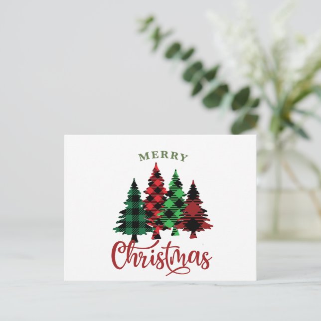 Cartão Postal De Festividades Cartão de Natal Festivo para Colagem de Árvores de (Em pé/Frente)