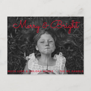 Cartão Postal De Festividades Cartão de Natal Foto de Férias Merry & Bright Edit