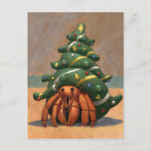 Cartão Postal De Festividades Cartão de Natal Hermit Crab