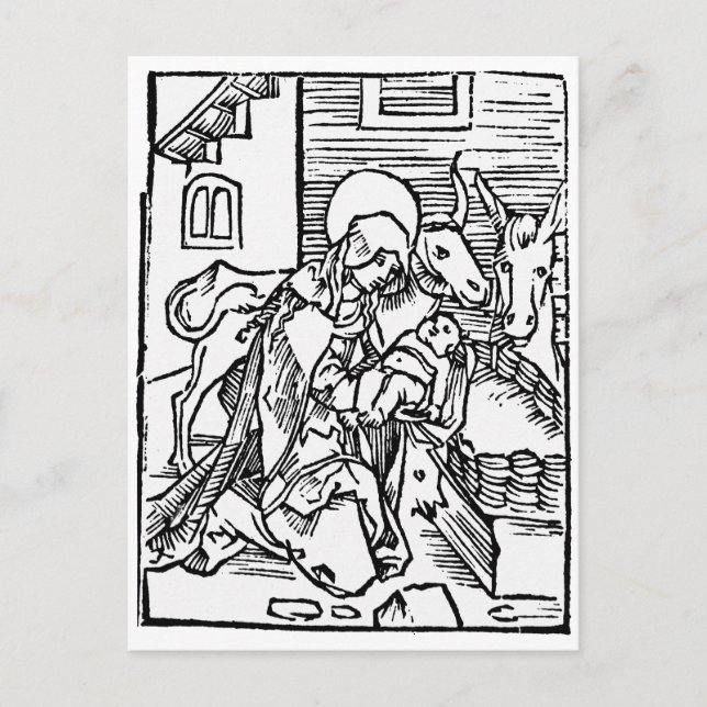 CARTÃO POSTAL DE FESTIVIDADES CARTÃO DE NATAL MEDIEVAL DA NATIVIDADE (Frente)