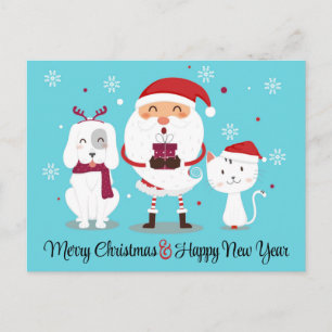Cartão Postal De Festividades Cartão de Natal para Negócios de Animais de Estima