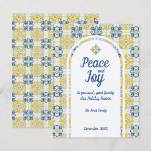 Cartão Postal De Festividades Cartão de Natal para os azulejos Portugueses Paz e