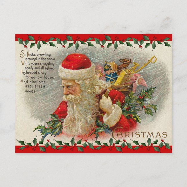 Cartão Postal De Festividades Cartão de Natal para papais noeis (Frente)