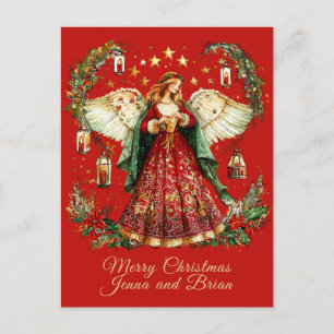 Cartão Postal De Festividades Cartão de Natal personalizado Anjo de Natal