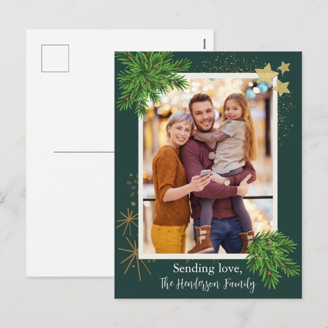 Cartão Postal De Festividades Cartão de Natal Personalizado Cartão de Foto Perso (Frente/Verso)