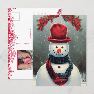 Cartão Postal De Festividades Cartão de Natal personalizado com foto da Família