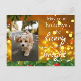 Cartão Postal De Festividades Cartão de Natal Personalizado com Foto de Cachorro